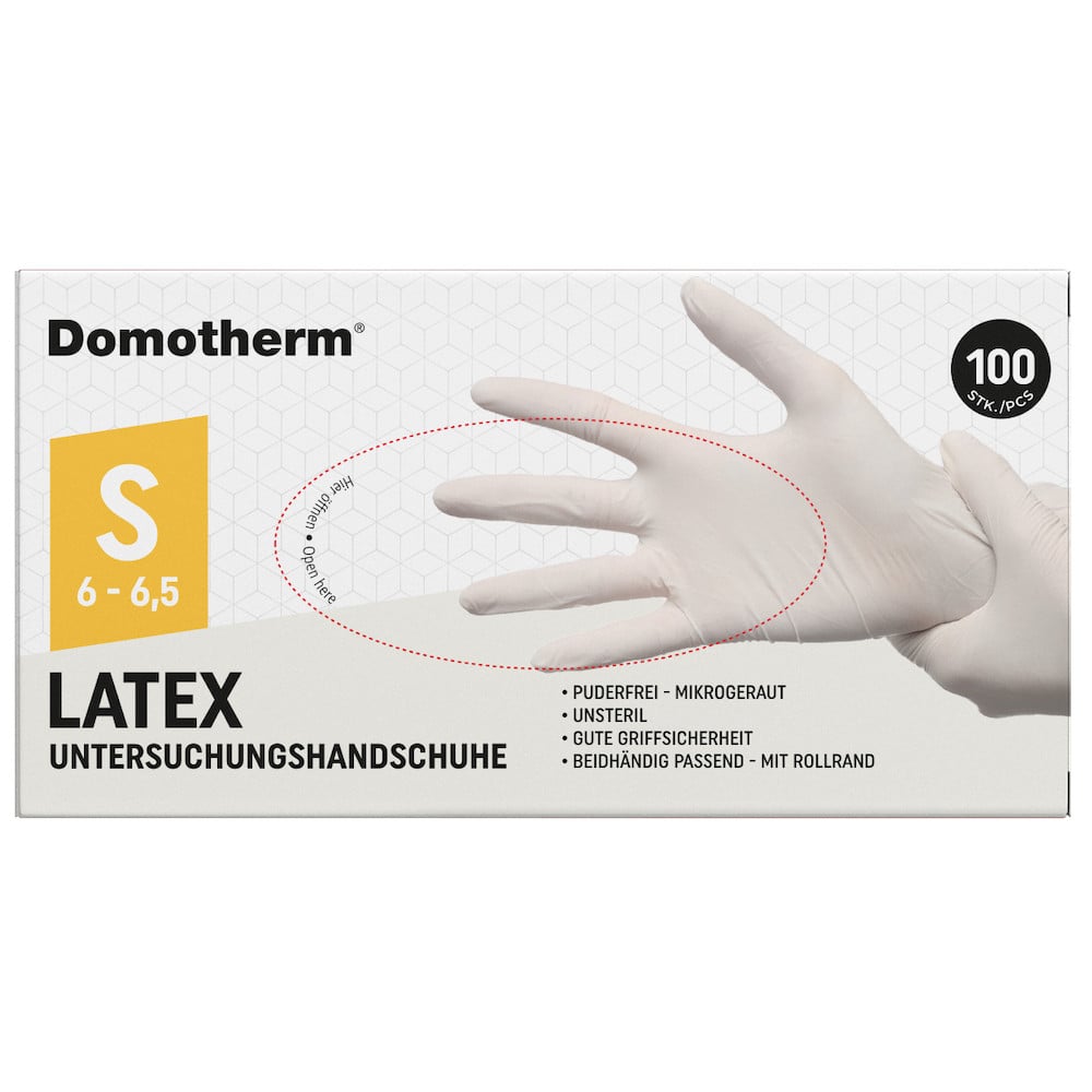 Domotherm Untersuchungshanschuhe LATEX S 100 St Handschuhe