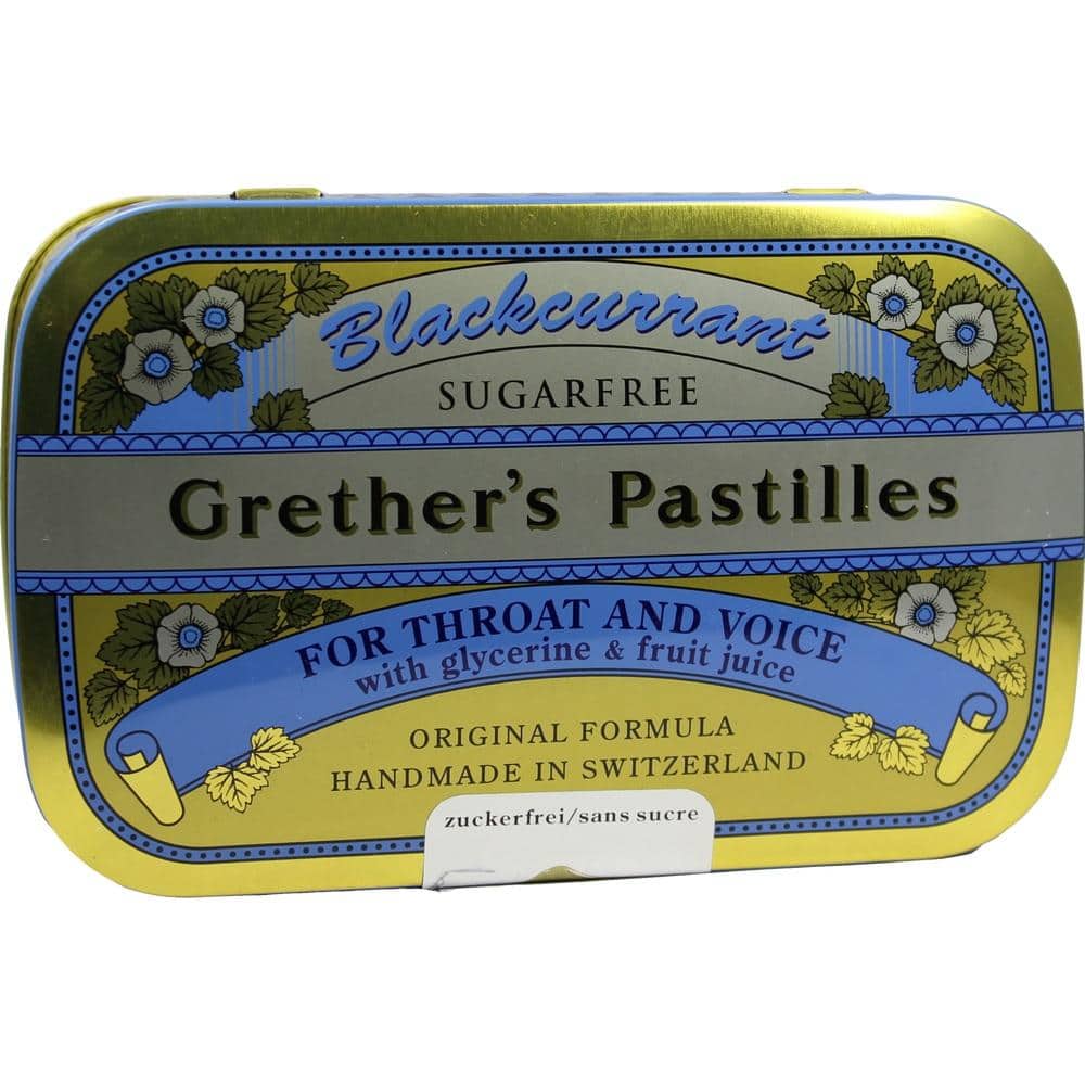 Grether´s Pastilles Blackcurrant SILBER FÜR HALS & STIMME zuckerfrei 440 g Pastillen