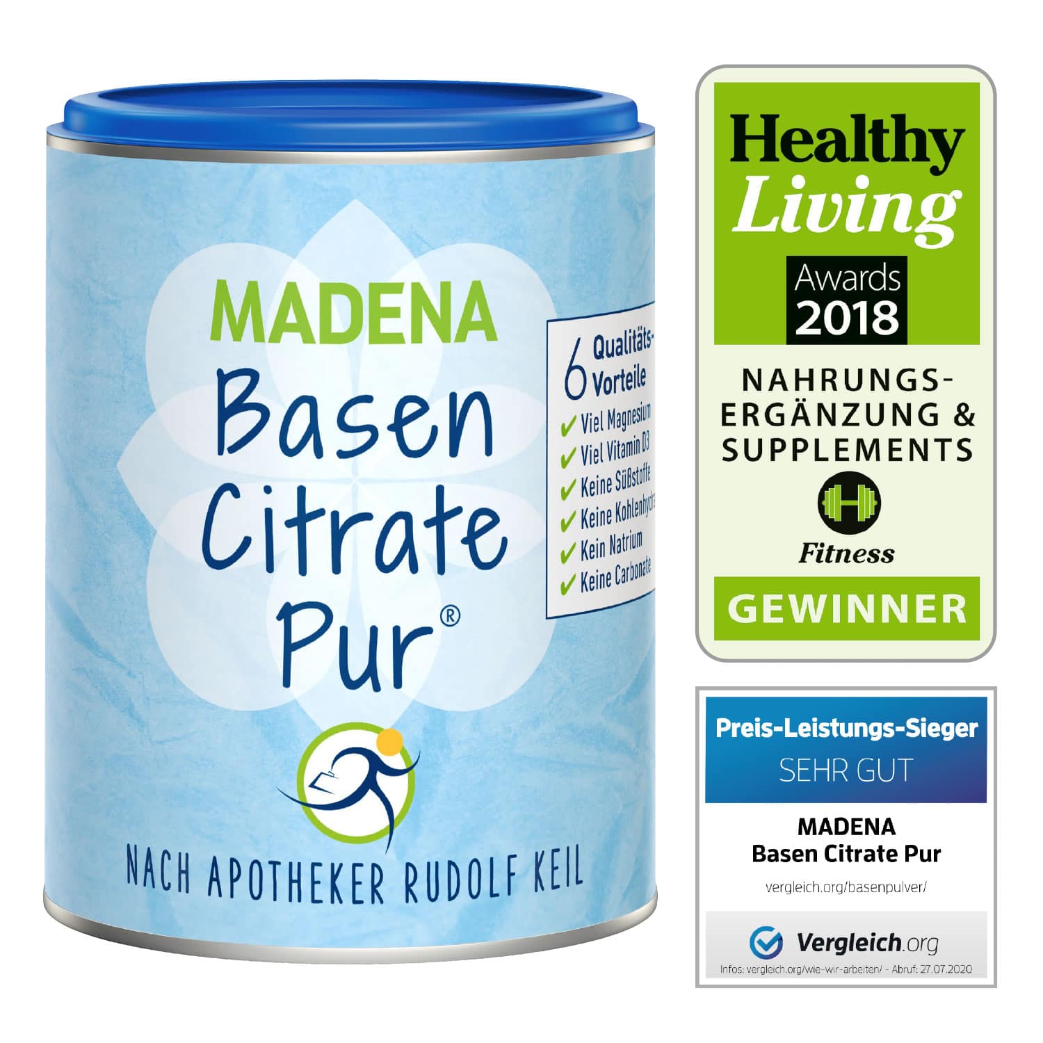 MADENA Basen Citrate Pur 216 g Pulver