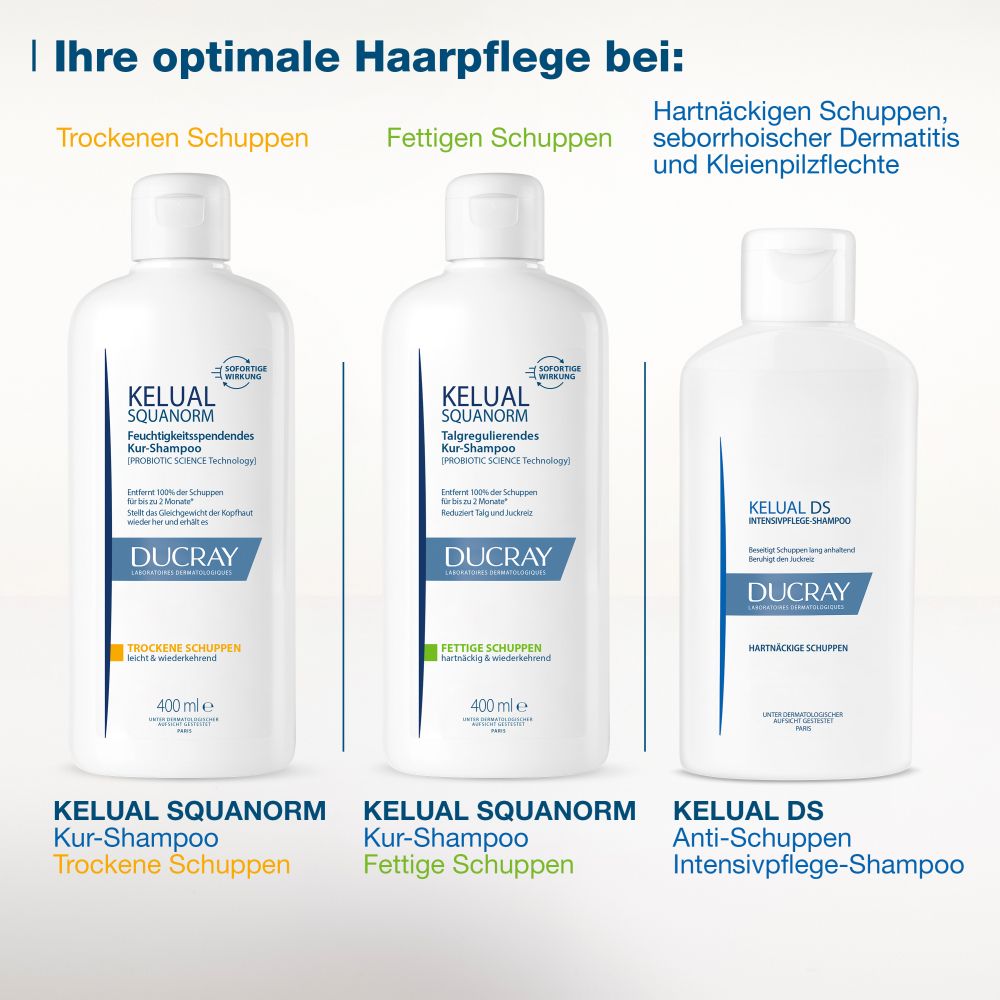 DUCRAY KELUAL SQUANORM Shampoo trockene Schuppen Doppelpack  2X400 ml Shampoo