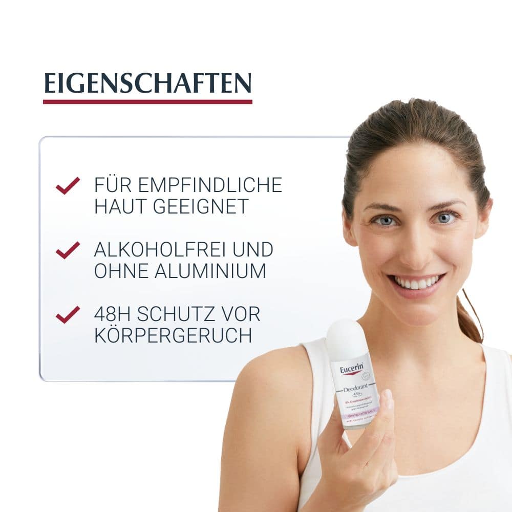 Eucerin Deodorant 48h 0% Aluminium Doppelpack  2X50 ml Flüssigkeit