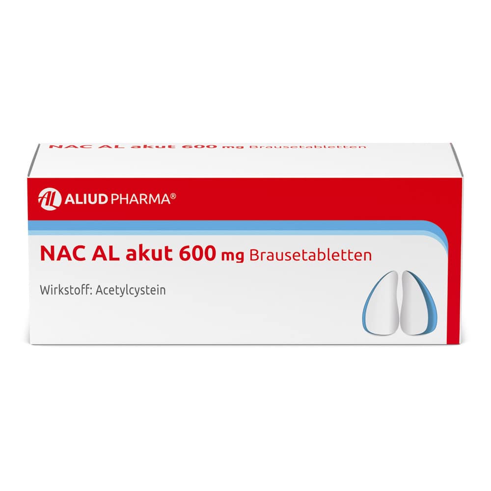 NAC AL akut 200 mg Brausetabletten zur Erleichterung des Abhustens bei erkältungsbedingter Bronchitis (Schleimlöser)