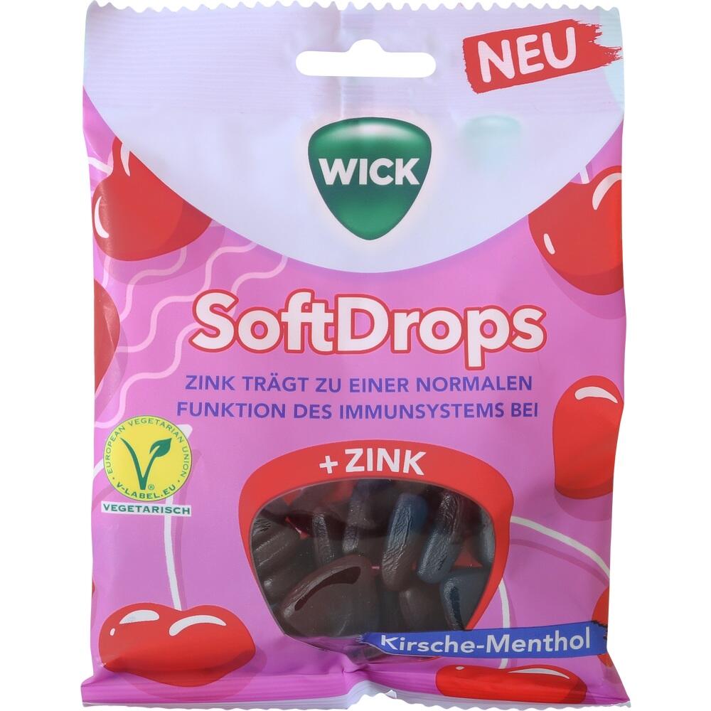 WICK SoftDrops Kirsche-Menthol +Zink 90 g Kaudragees