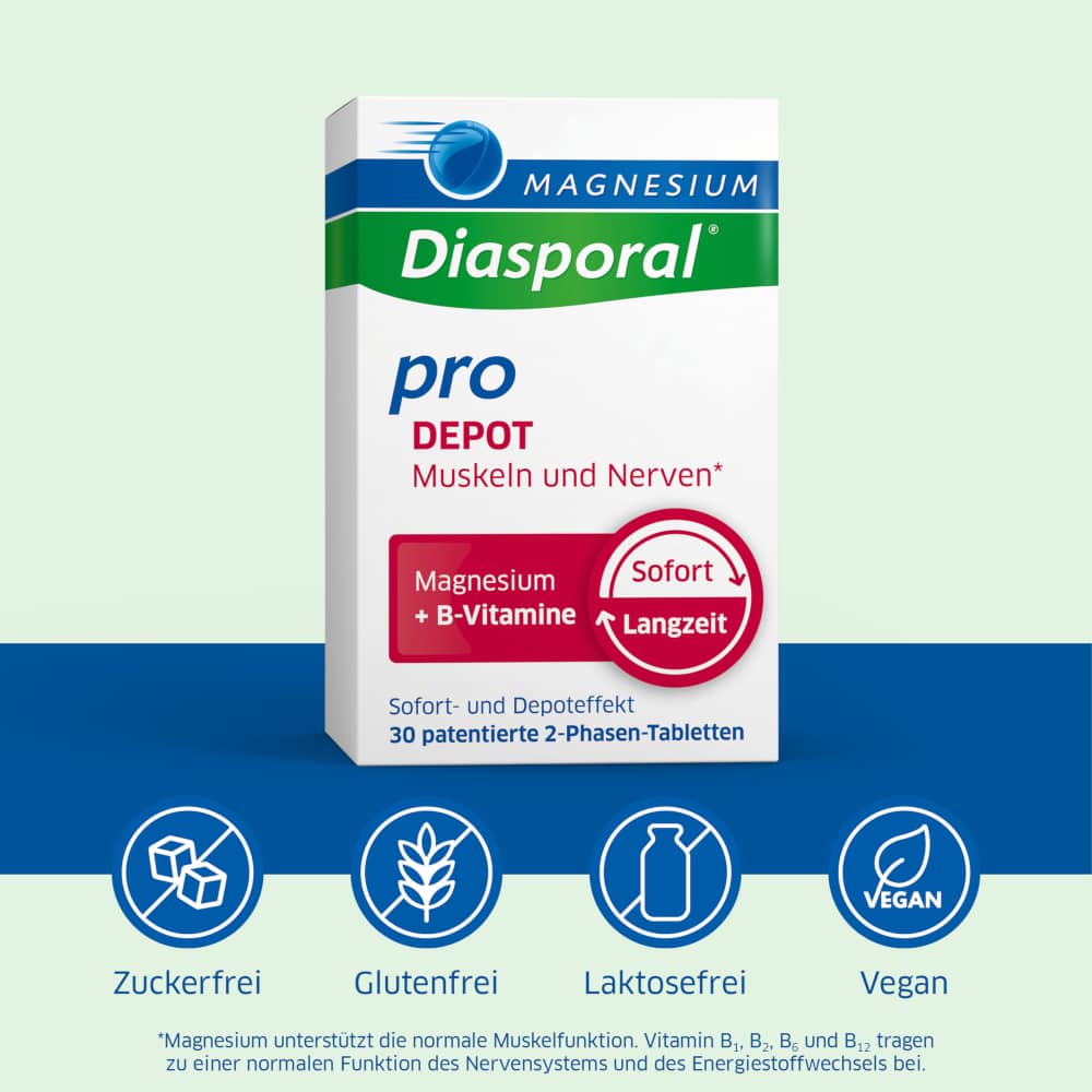 MAGNESIUM Diasporal pro DEPOT Muskeln + Nerven  30 St Tabletten