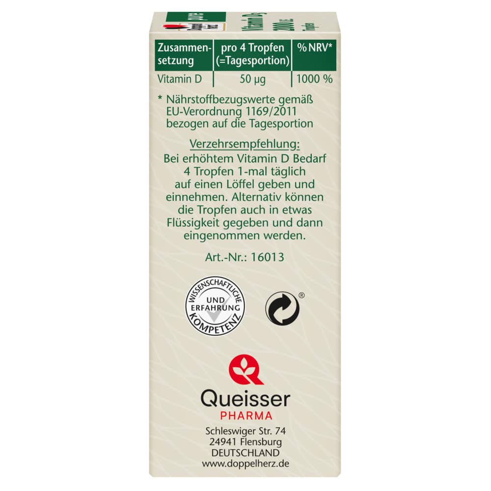 Dopppelherz pure Vitamin D3 2000 I.E. 9.2 ml Tropfen