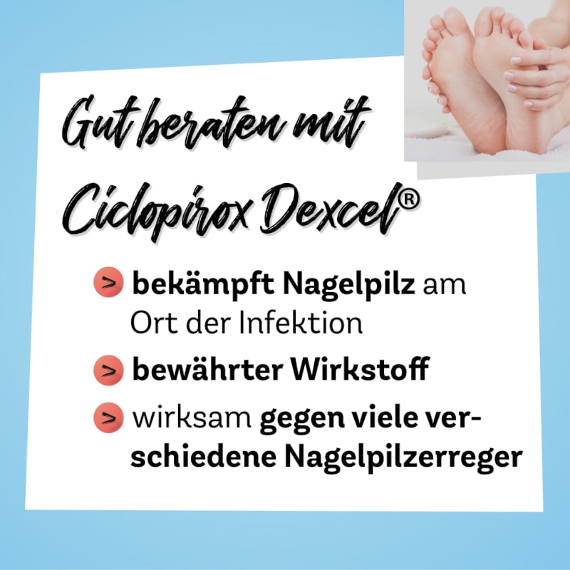 Ciclopirox Dexcel 80 mg/g gegen Nagelpilz 6.6 ml Wirkstoffhaltiger Nagellack