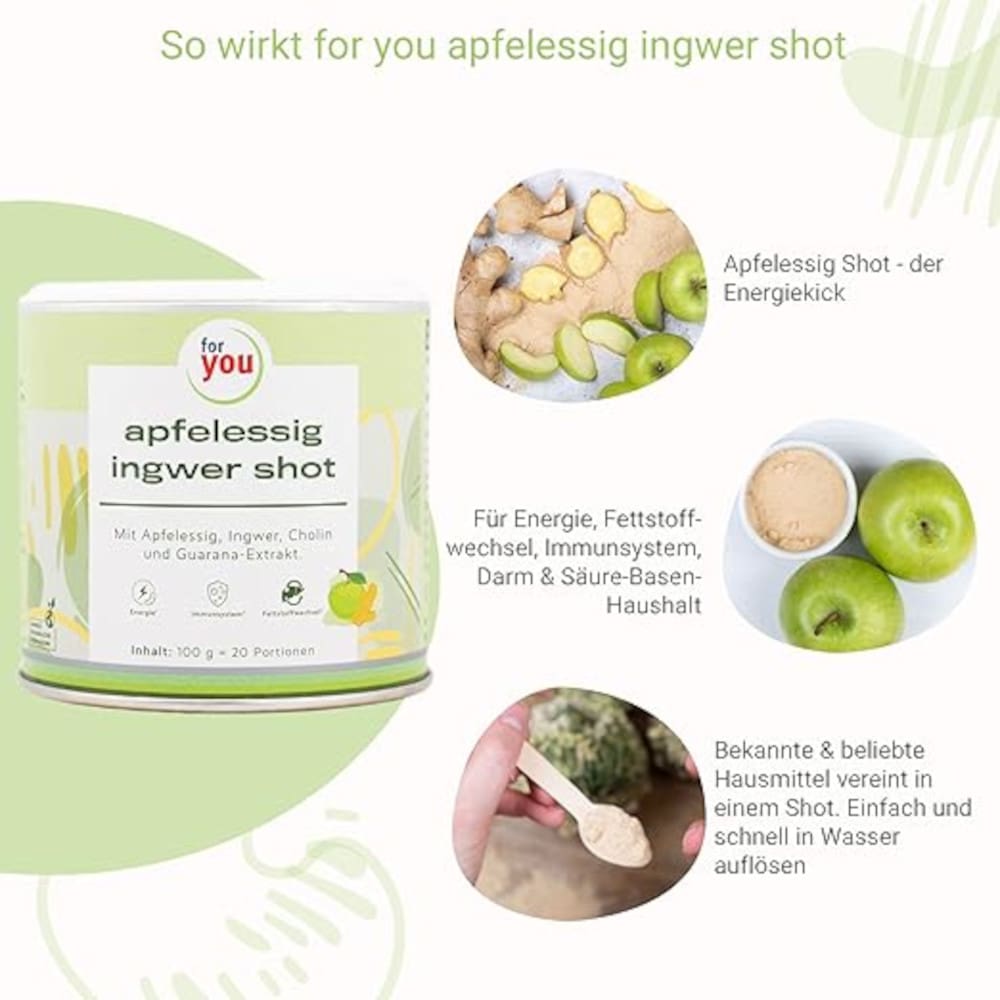 for you apfelessig ingwer shot 100 g Pulver