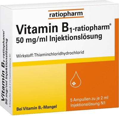 Vitamin B1-ratiopharm 50 mg/ml Injektionslösung Ampullen 5X2 ml Ampullen
