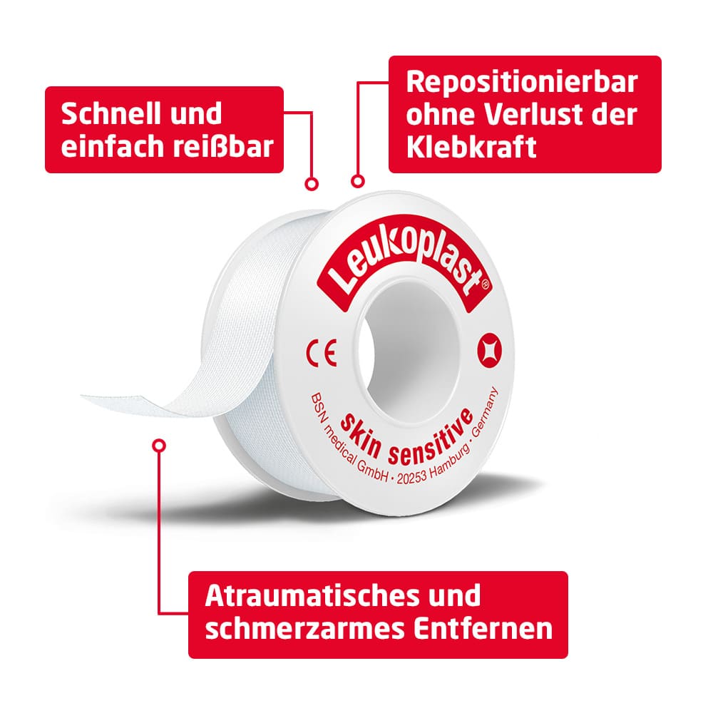 Leukoplast skin sensitive medizinisches Rollenpflaster 2,5 cm x 2,6 m 1 St Pflaster