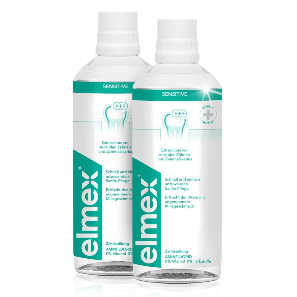 elmex SENSITIVE Zahnspülung 2X400 ml Spüllösung