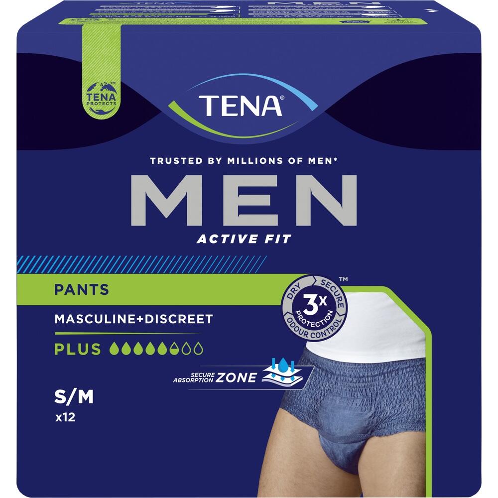 TENA MEN ACTIVE FIT PANTS PLUS S/M 12 St