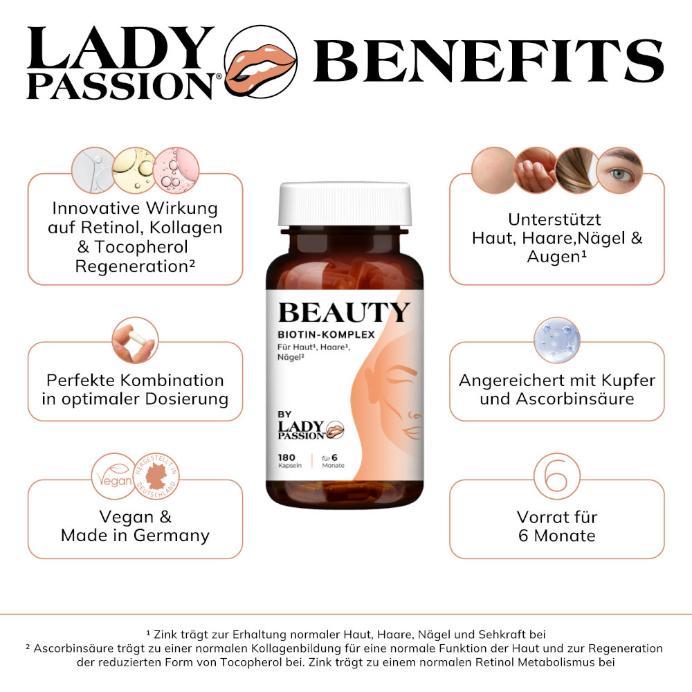 LADY PASSION BEAUTY BIOTIN-KOMPLEX 180 St Kapseln