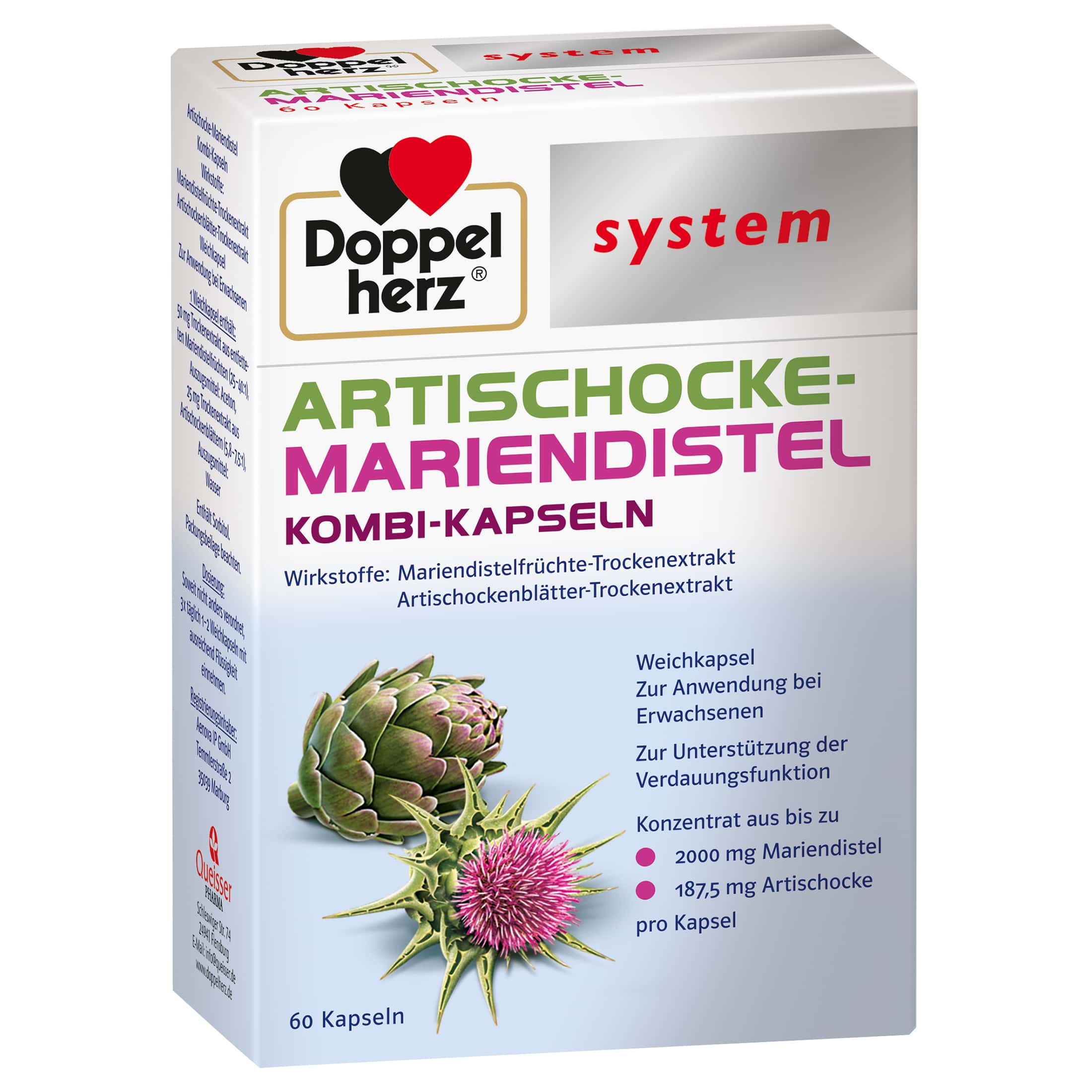 Doppelherz system ARTISCHOCKE-MARIENDISTEL  60 St Weichkapseln