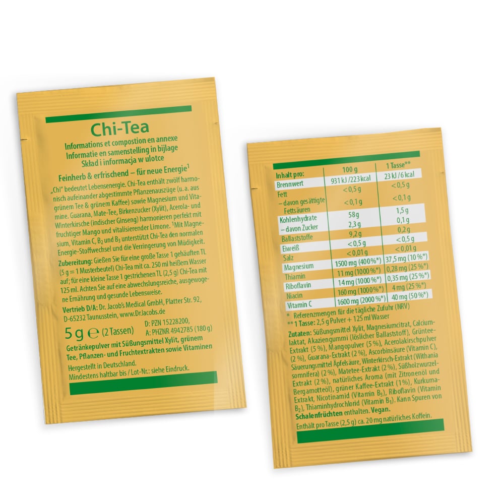 Chi-Tea Wellness Tee Guarana grüner Tee Kaffee Acerola