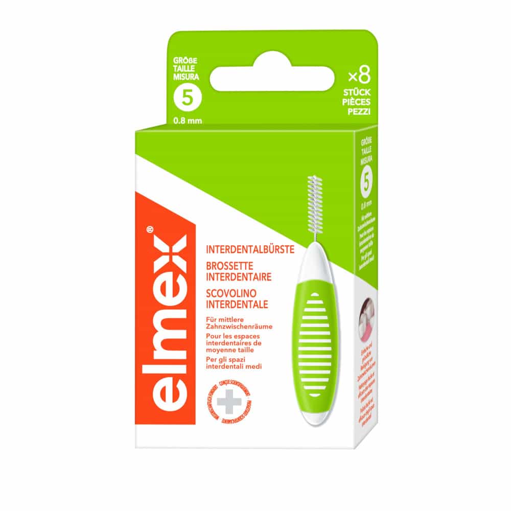 elmex INTERDENTALBÜRSTEN grün, Größe 5 0,8mm 8 St Zahnbürste