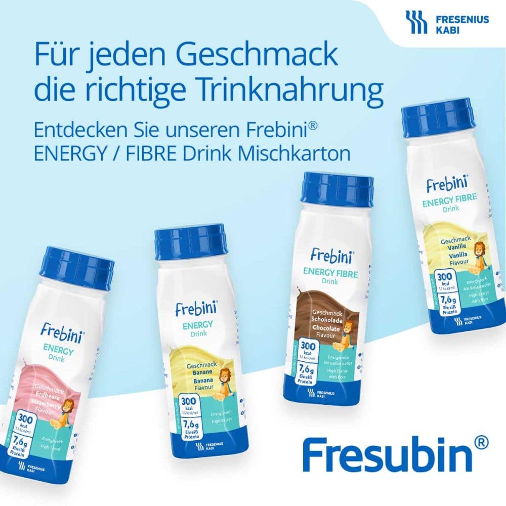 Frebini Energy Fibre Trinknahrung Schokolade 6X4X200 ml Flüssigkeit