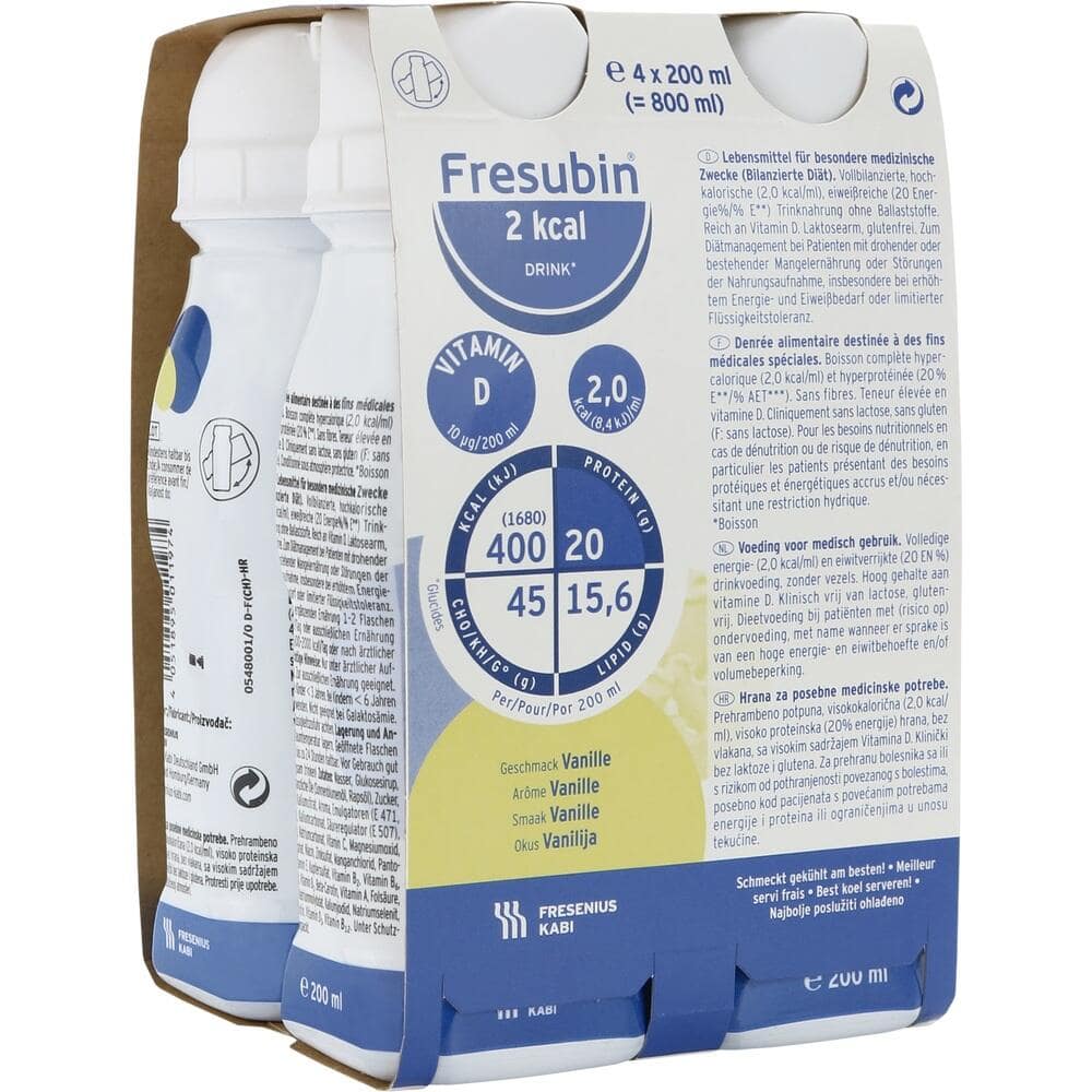 Fresubin 2 kcal Vanille hochkalorische Trinknahrung  4X200 ml Lösung