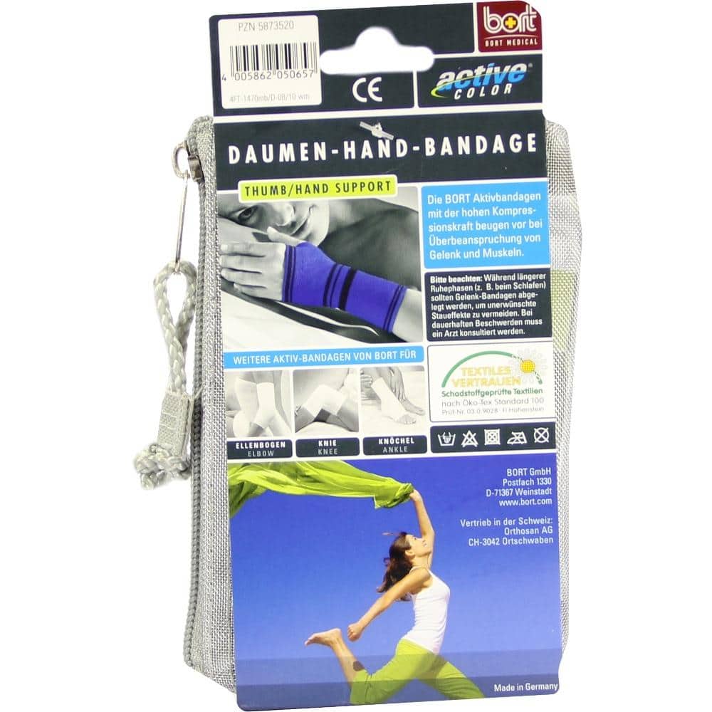BORT ActiveColor Daumen Hand Band.medium blau 1 St Bandage