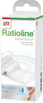 RATIOLINE acute Verbandmull 10 cmx1 m gerollt 1 St Verband