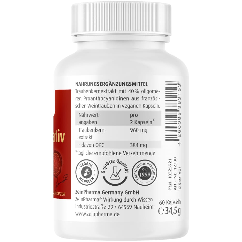 Zein Pharma OPC Nativ Kapseln 192 mg  60 St Kapseln