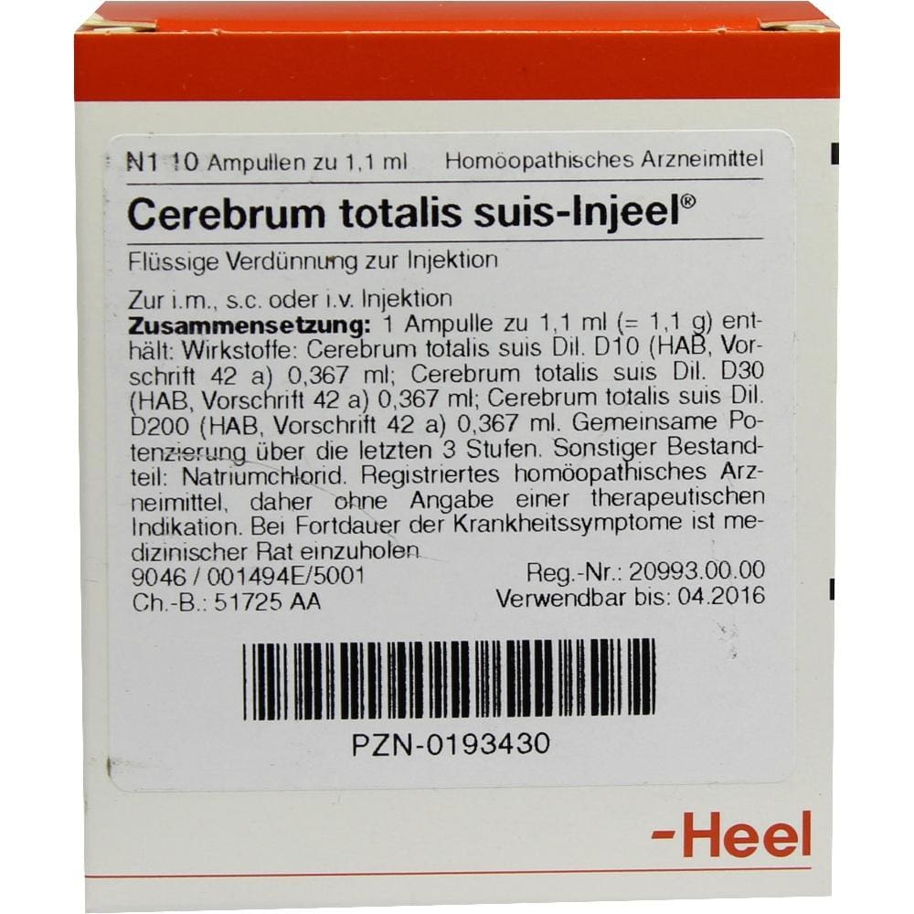 CEREBRUM TOTALIS suis Injeel Ampullen 10 St Ampullen