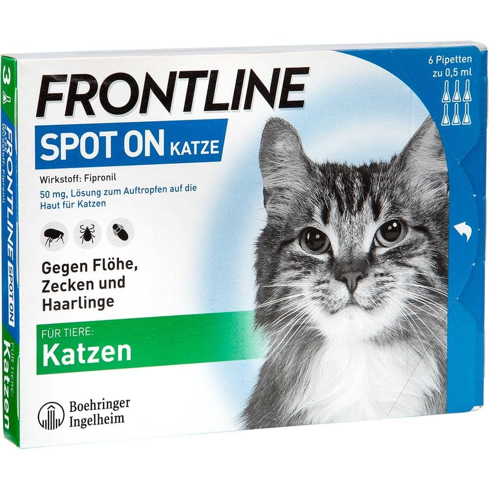 FRONTLINE SPOT-ON gegen Zecken und Flöhe für Katzen 6 St Lösung