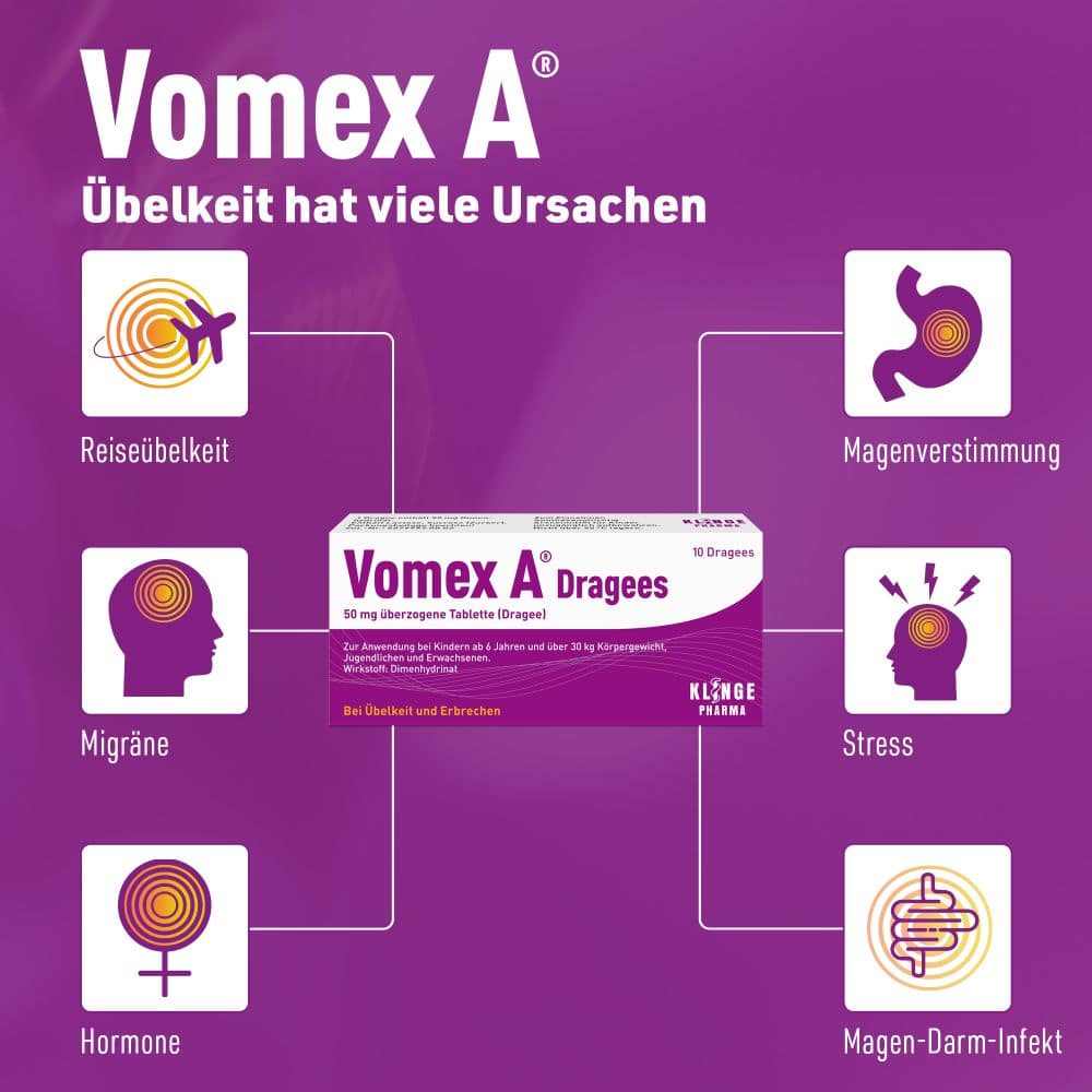 Vomex A Dragees - Bei Übelkeit und Erbrechen 10 St Überzogene Tabletten