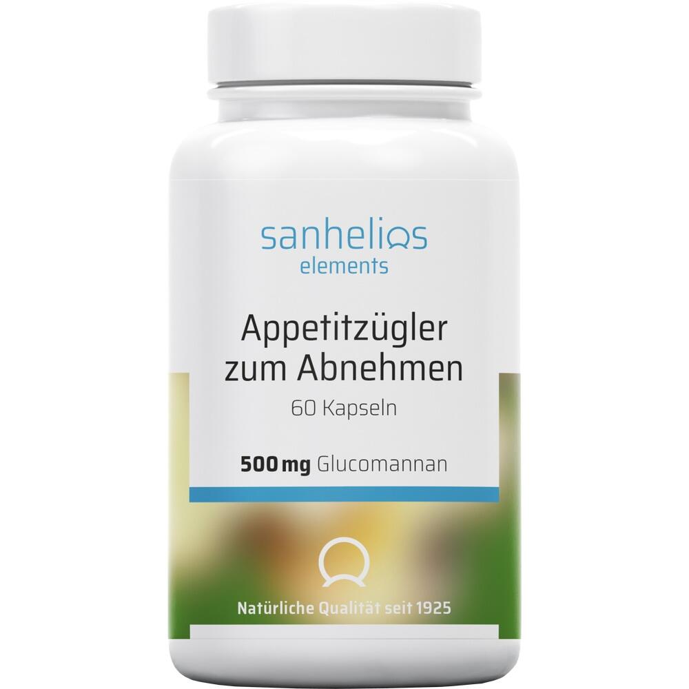 sanhelios erlements Appetitzügler zum Abnehmen 500mg Glucomannan 60 St Kapseln