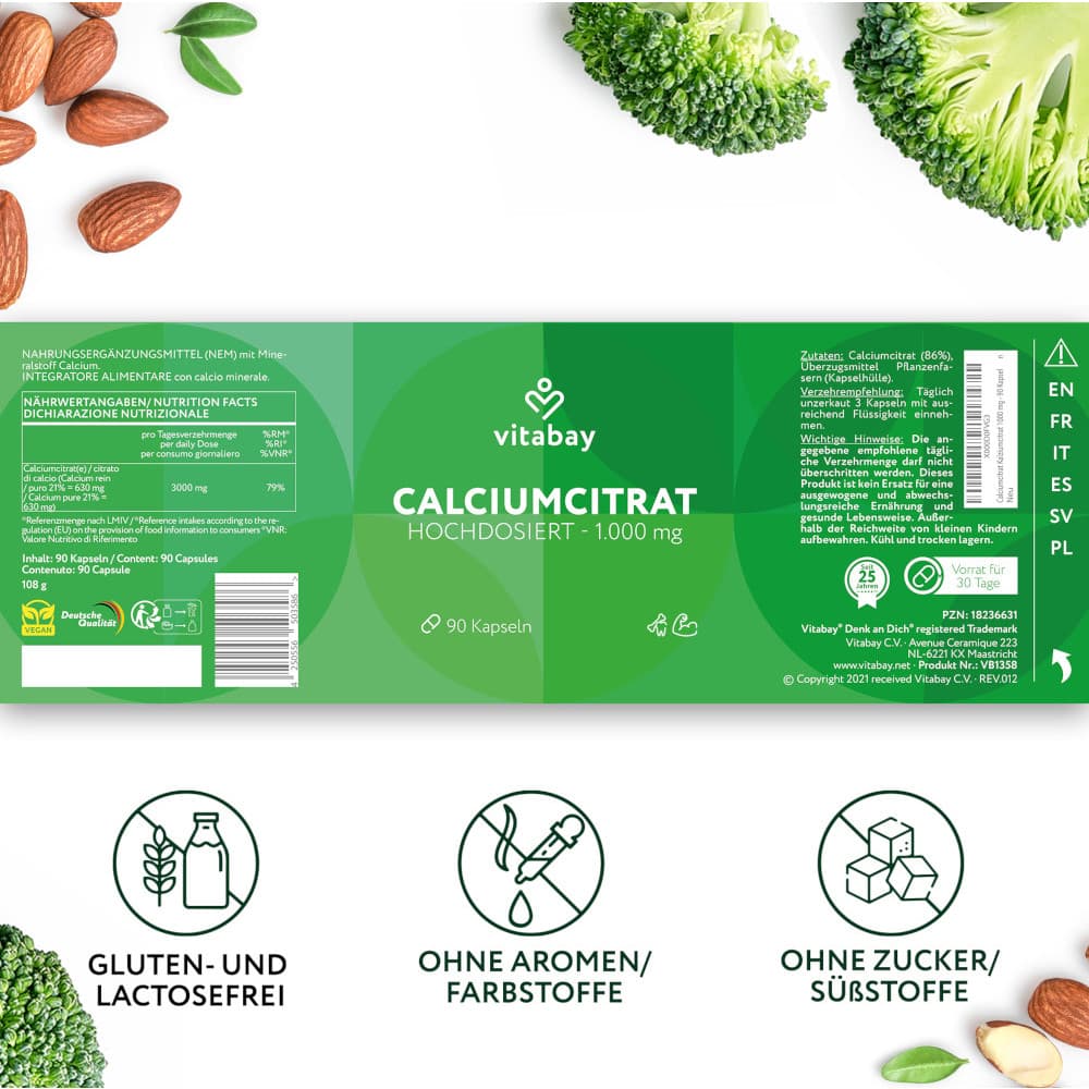 vitabay CALCIUMCITRAT 1000 mg  90 St Kapseln