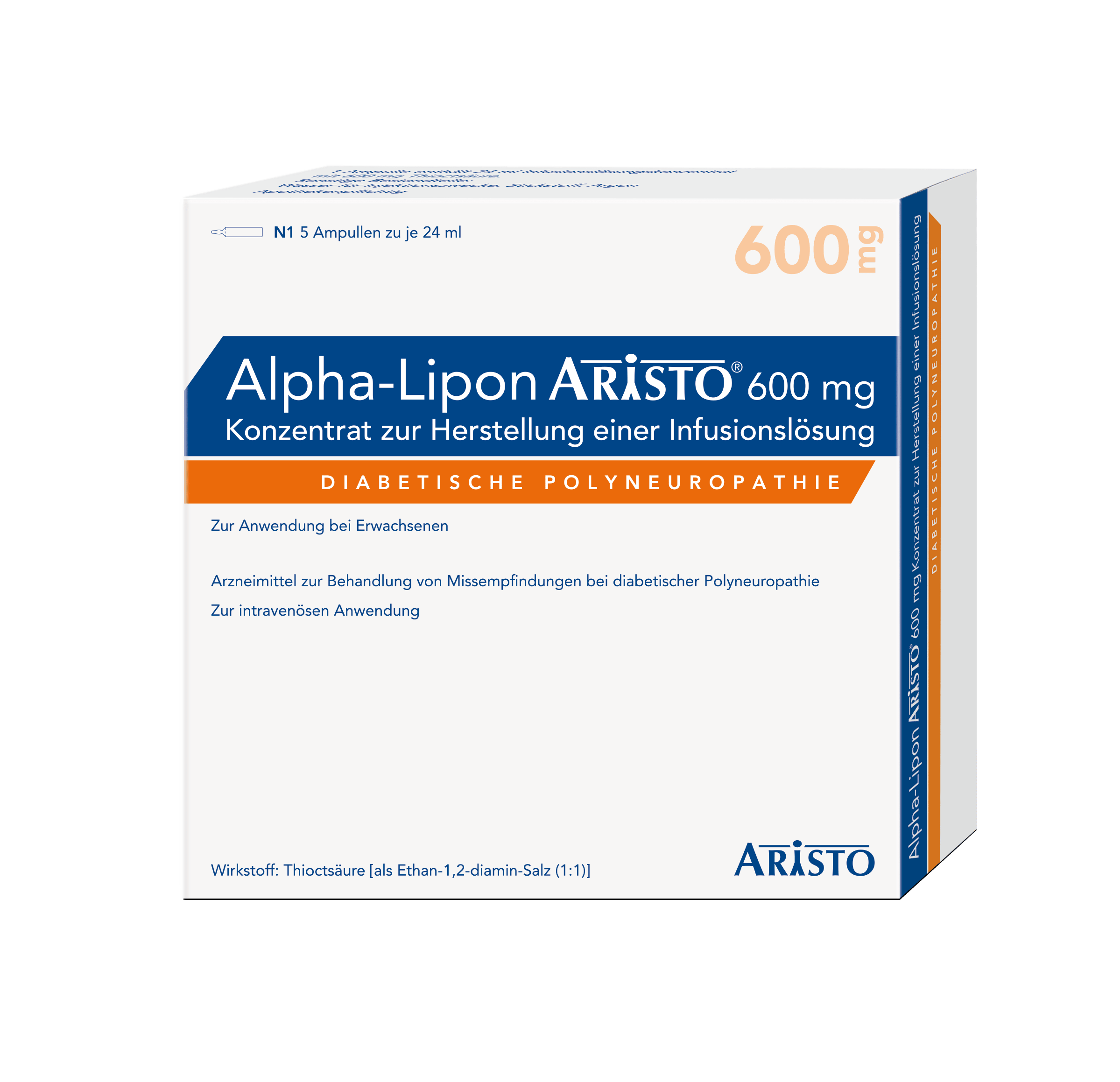 ALPHA LIPON Aristo 600 mg Konz.z.Herst.e.Inf.-Lsg. 5X24 ml Infusionslösungskonzentrat