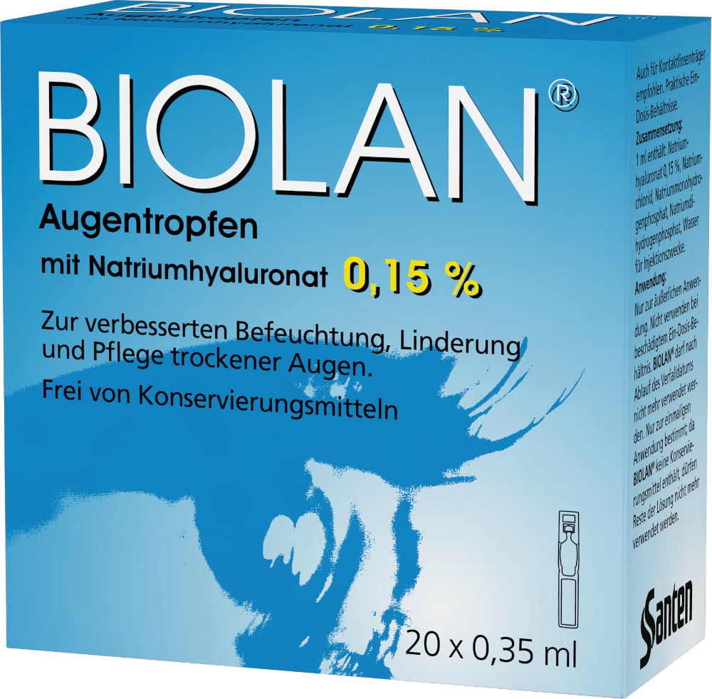 BIOLAN Augentropfen Einzeldosispipetten 20X0.35 ml Einzeldosispipetten