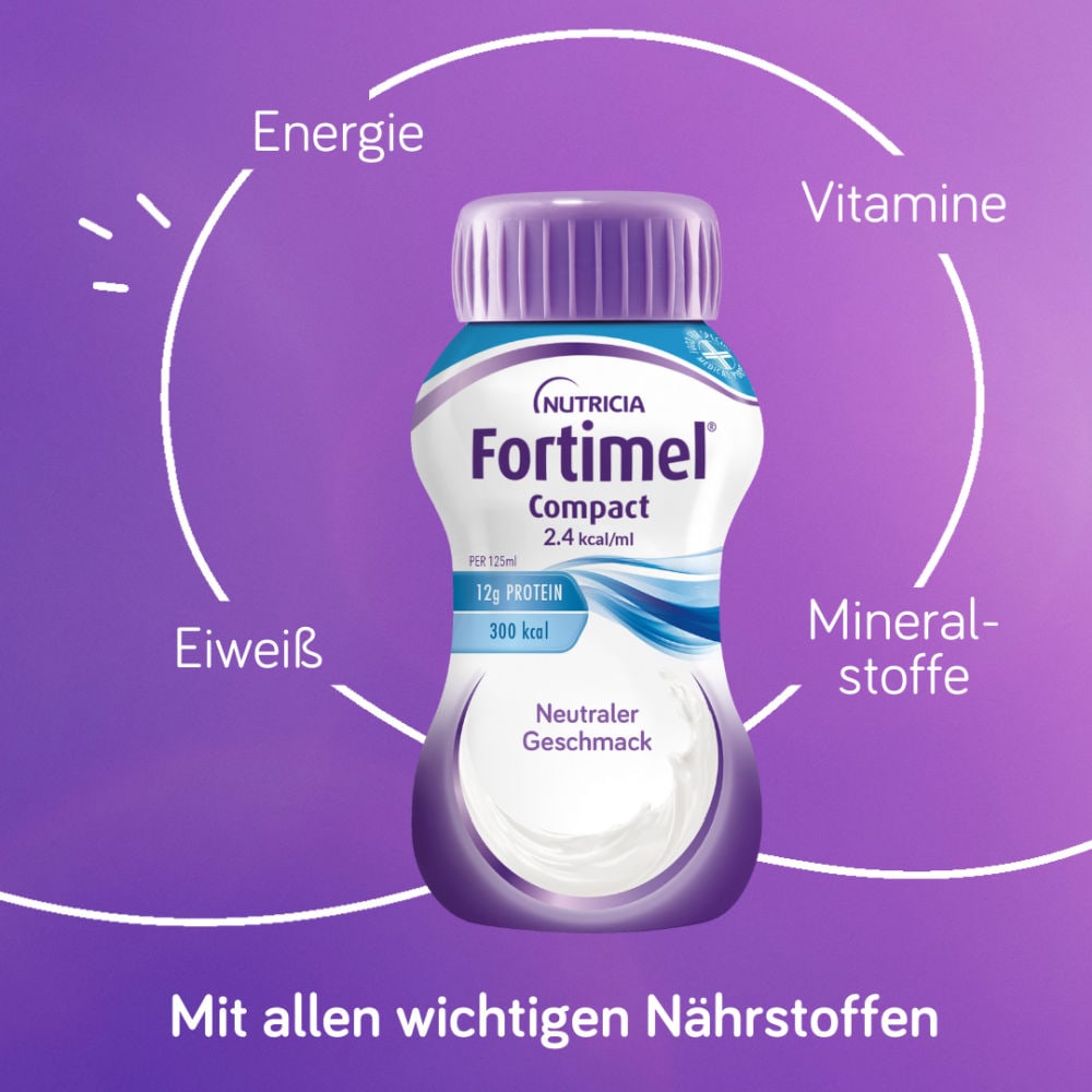 Fortimel Compact 2.4 Trinknahrung Neutral 4X125 ml Flüssigkeit