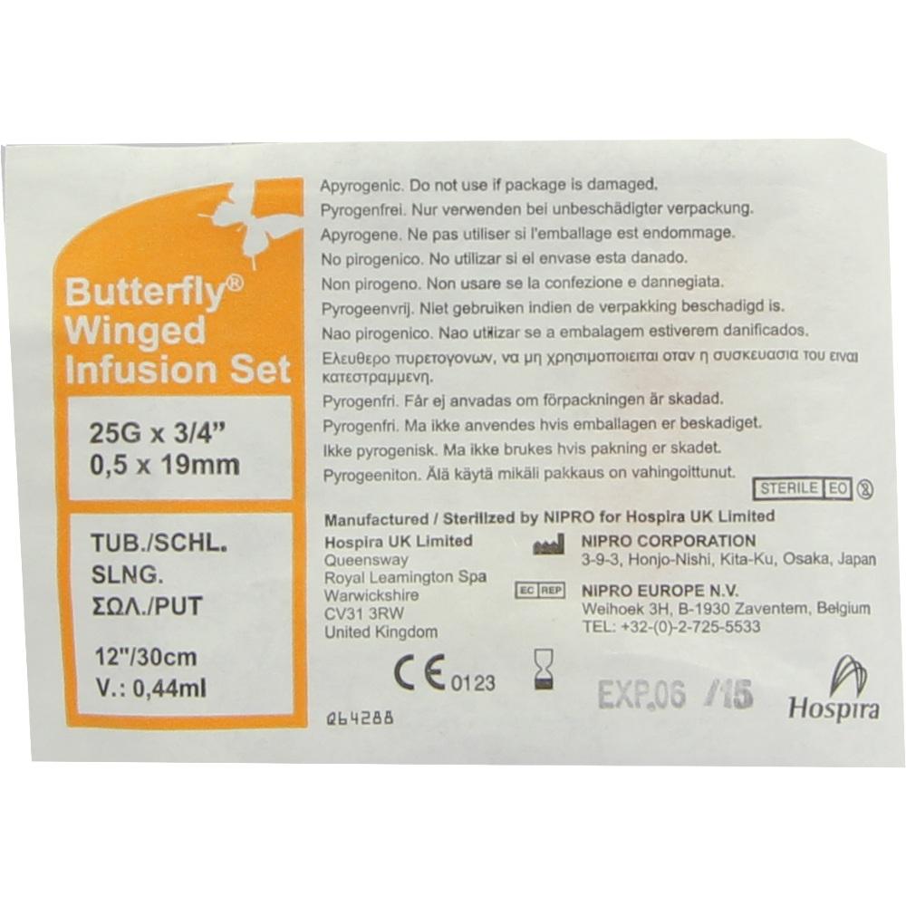 BUTTERFLY Kanüle 25 G orange 1 St Kanüle