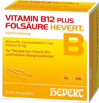 VITAMIN B12 PLUS FOLSÄURE HEVERT 2X10 St Ampullen
