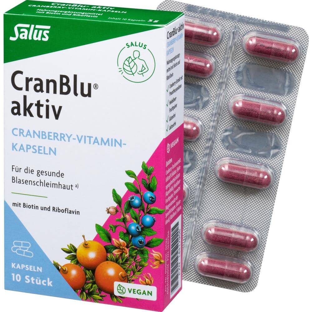 Salus CranBlu aktiv Cranberry-Vitamin-Kapseln 10 St Kapseln