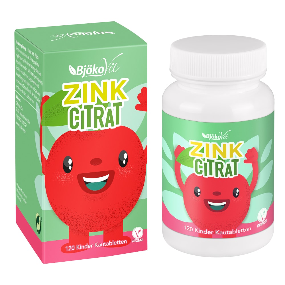 BjökoVit ZINK CITRAT Kinder Kautabletten 120 St Kautabletten