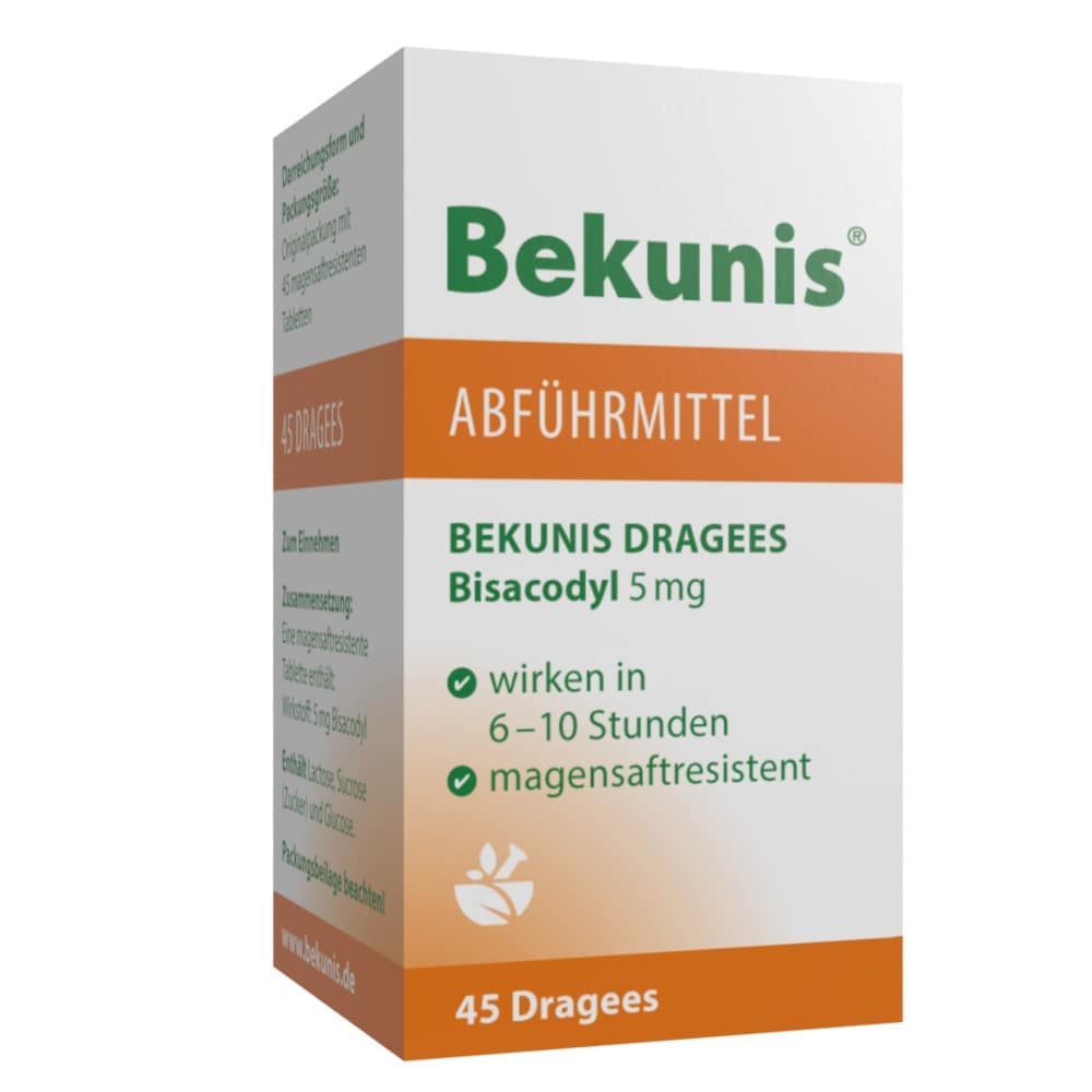 Bekunis Dragees Bisacodyl 5mg 45 St Tabletten magensaftresistent