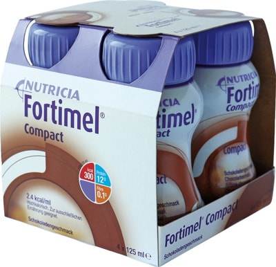 Fortimel Compact 2.4 Trinknahrung Schokolade 4X125 ml Flüssigkeit