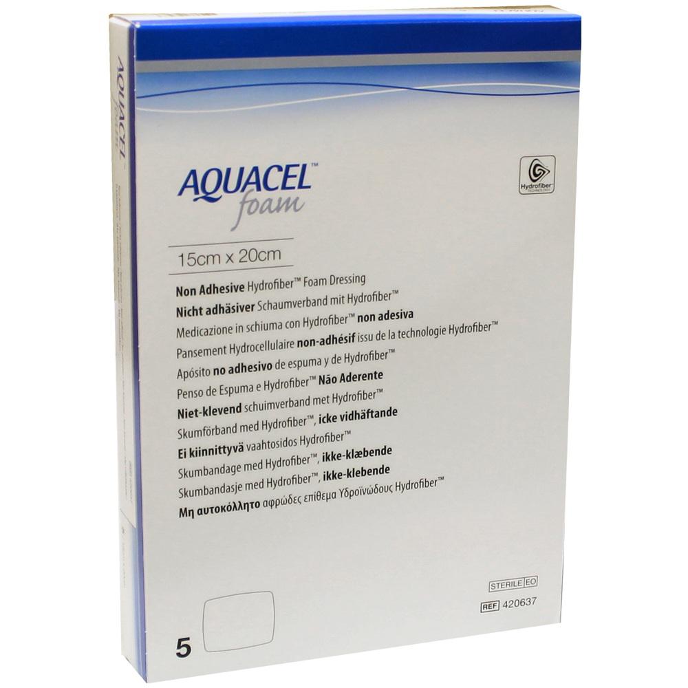 AQUACEL Foam nicht adhäsiv 15x20 cm Verband 5 St Verband