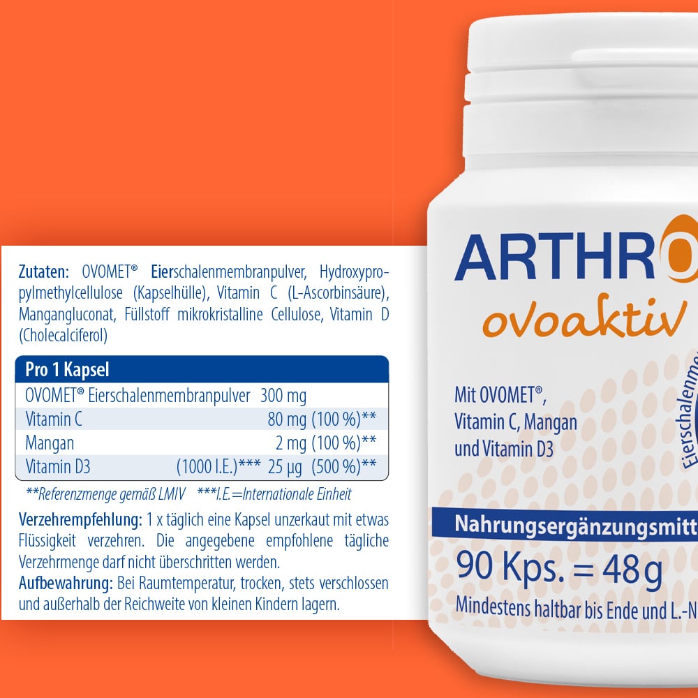 ARTHROSAN ovoaktiv Eierschalenmembran Kapseln 90 St Kapseln