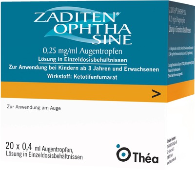 ZADITEN Ophtha Sine Augentropfen 20 St Einzeldosispipetten