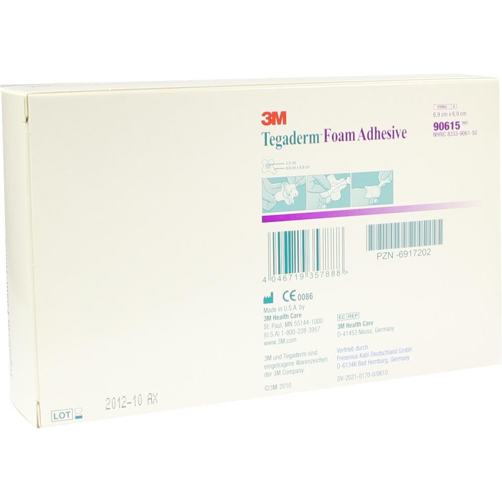 TEGADERM Foam Adhesive FK 6,9x6,9 cm kreuzf.90615 10 St Verband
