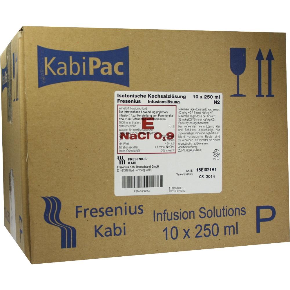 KOCHSALZLÖSUNG 0,9% Plastikfl.Fresenius 10X250 ml Infusionslösung