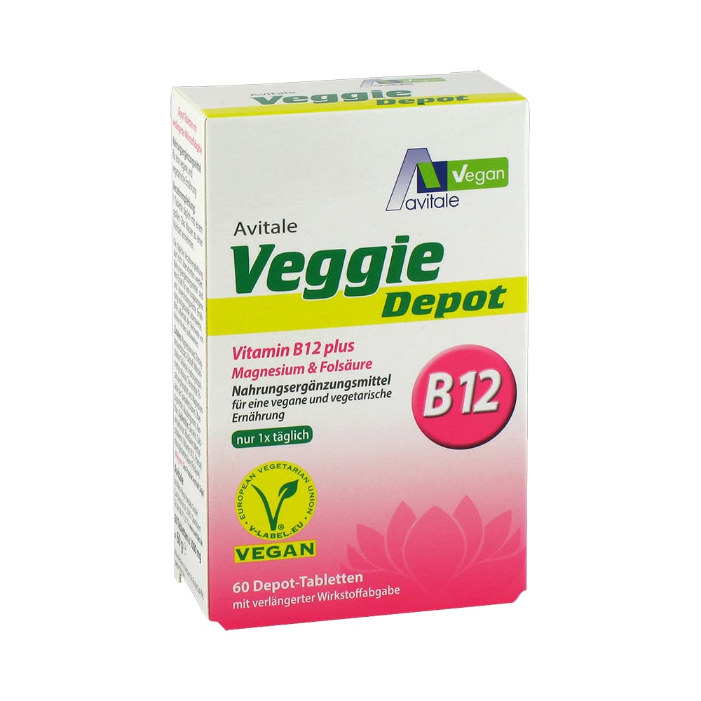 Avitale Veggie Depot B12 plus Magnesium &amp; Folsäure 60 St Tabletten