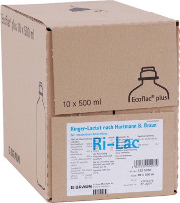 Ringer-Lactat nach Hartmann B Braun Ecoflac plus Infusionslösung 10X500 ml Infusionslösung