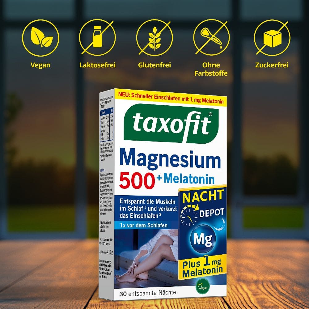 taxofit MAGNESIUM 500 NACHT + MELATONIN 30 St Tabletten
