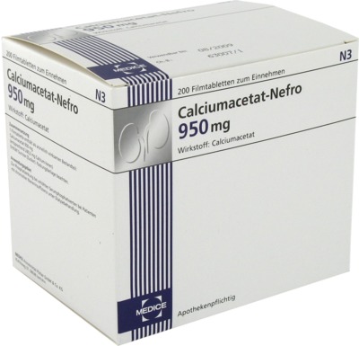 CALCIUMACETAT NEFRO 950 mg Filmtabletten 200 St Filmtabletten