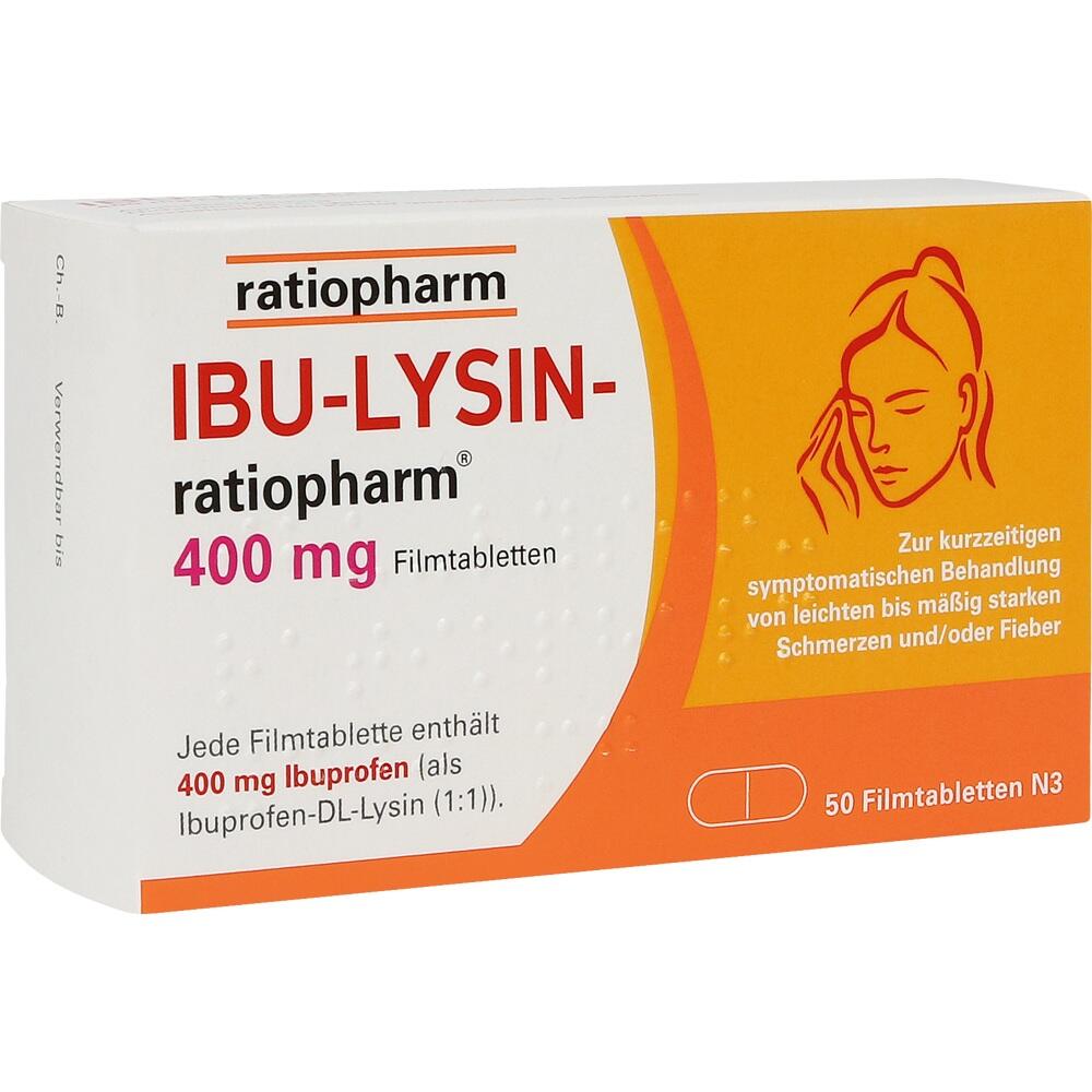 IBU LYSIN ratiopharm 400 mg - mit Ibuprofen 50 St Filmtabletten