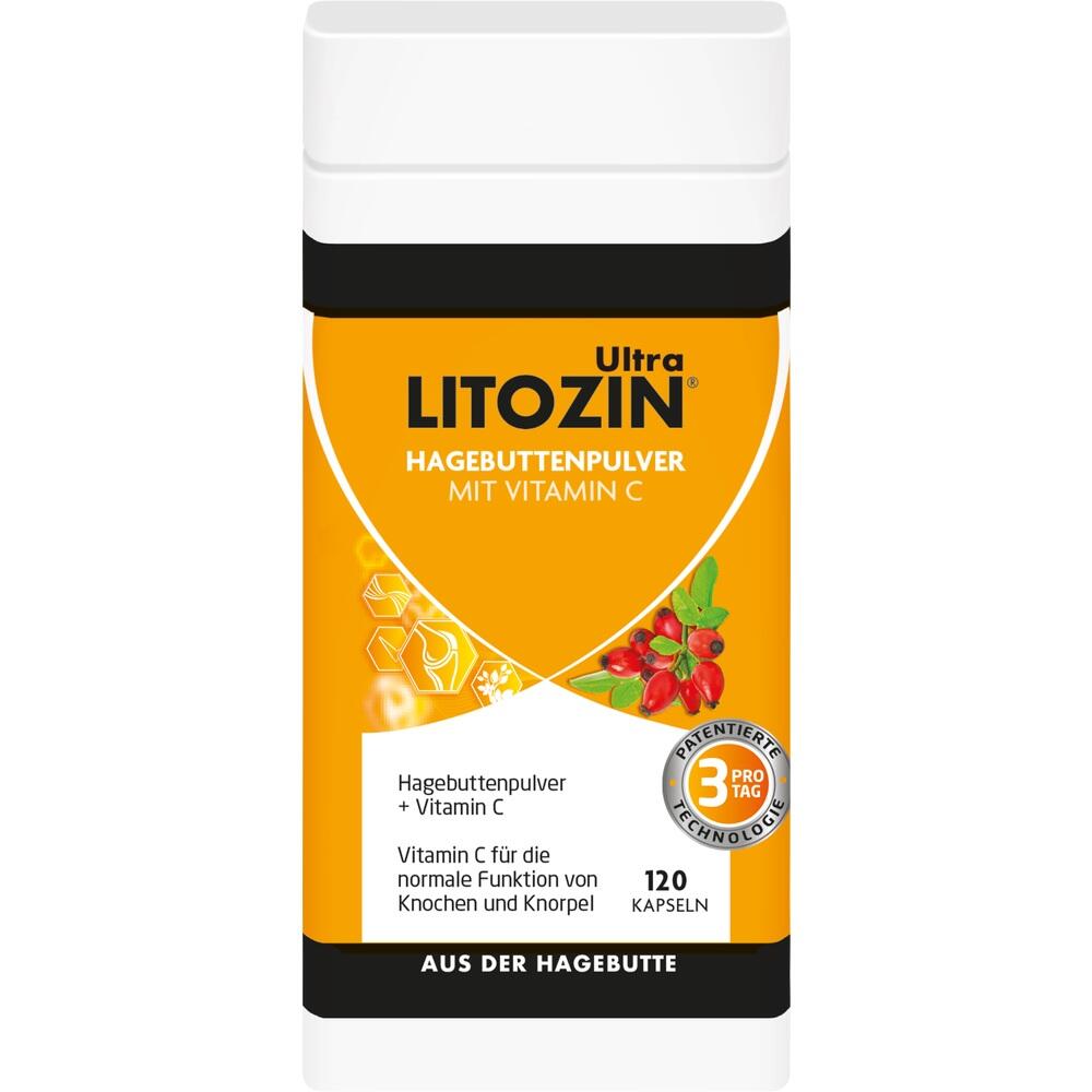 LITOZIN Ultra HAGEBUTTENPULVER MIT VITAMIN C  120 St Kapseln