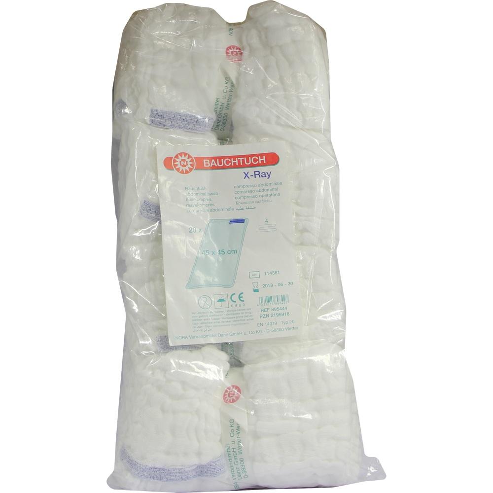 BAUCHTUCH 45x45 cm 4fach weiß o.Schlaufe 20 St Tücher 20 St